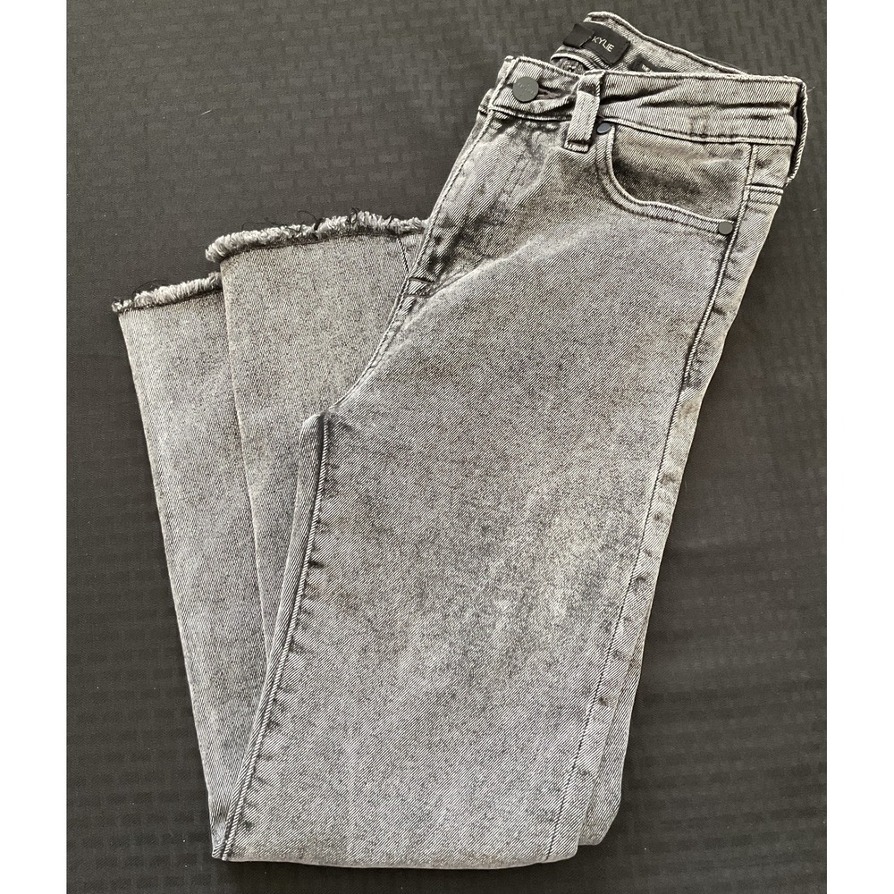 Kendall Kylie Jeans Womens 5 27 Gray Icon High Rise Straight Raw Hem Denim Pants